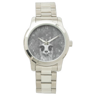 Montre Drôle avec Lama Curieux