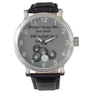 Montre Drôle Grumpy Male Pelouse Bowler, Mens Watch