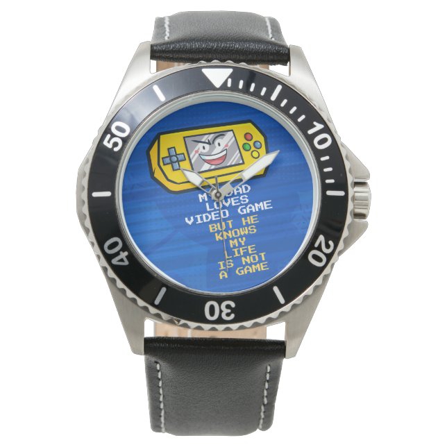 Montre Drôle Jeu Jaune Portable Fête des pères (devant)