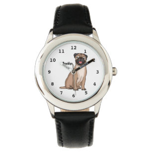 Montre Drôle joyeux dessin animé de chien de carlin