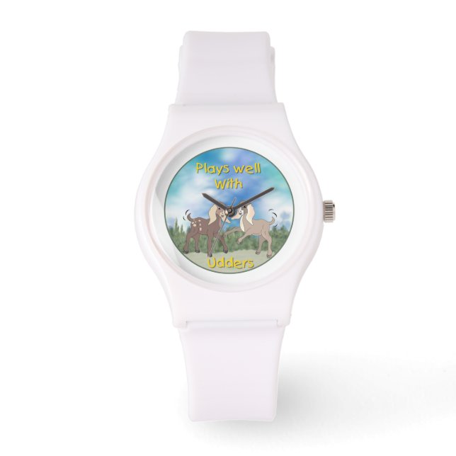 Montre Drôle mignon jouer des chèvres (Recto)