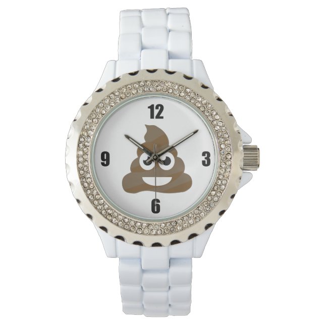 Montre Drôle mignon Poop Emoji (devant)