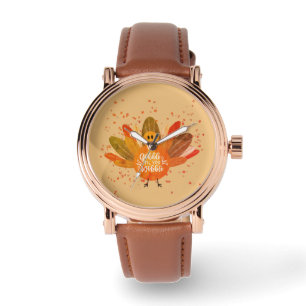 Montre Drôle Thanksgiving Turquie en automne