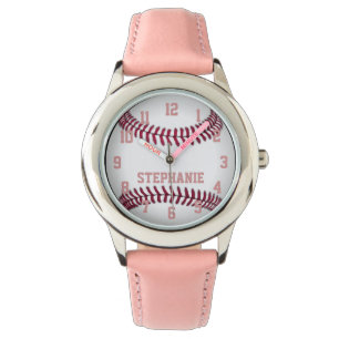 Montre du base-ball de la fille personnalisée
