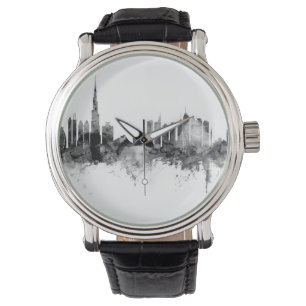 Montre Dubaï Skyline noir blanc
