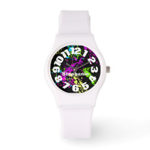 Montre Éclaboussure au néon de peinture