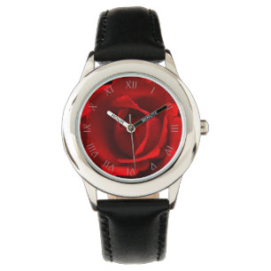 Montre Écriture gris rose rouge Numéros romains Les enf