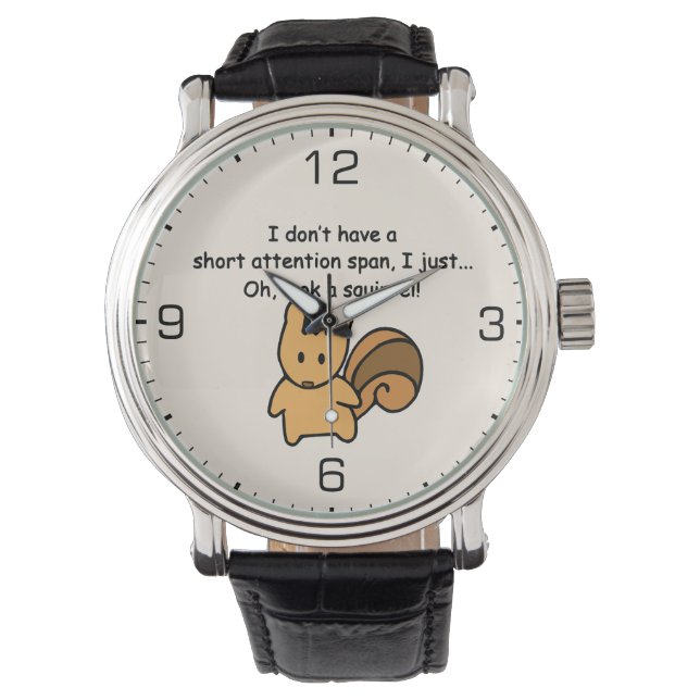 Montre Écureuil à courte attention drôle (devant)