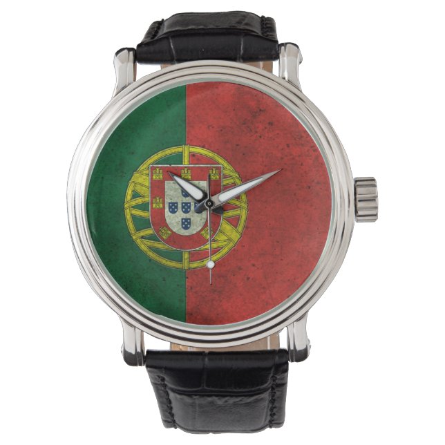 Montre Effet Acier vieilli du pavillon portugais (devant)