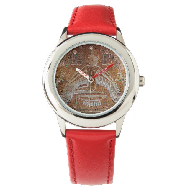 Montre EI, déesse égyptienne blanc Brown blanc antique (devant)