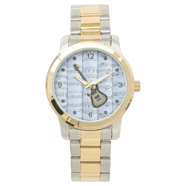 Montre Elec Guitar~Partition roulée~Bleu Tint Back ~ (devant)