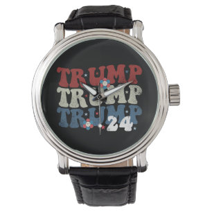 Montre Élection Trump Rétro Groovy Fleur 24 2024