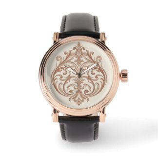 Montre Élégance Classique Mosaïque Or Rose , Conception A