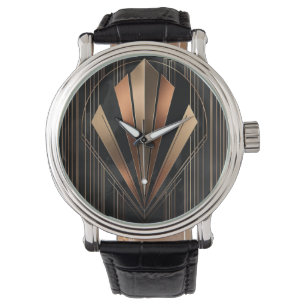 Montre Élégance Géométrique Métallique Art Déco