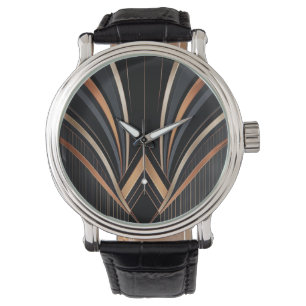 Montre Élégance Géométrique Métallique Art Déco