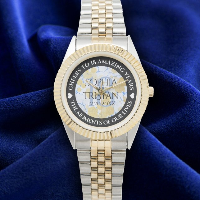 Montre Élégant 18ème anniversaire de Mariage de porcelain (Elegant 18th Porcelain Wedding Anniversary Wristwatch Cover Photo)