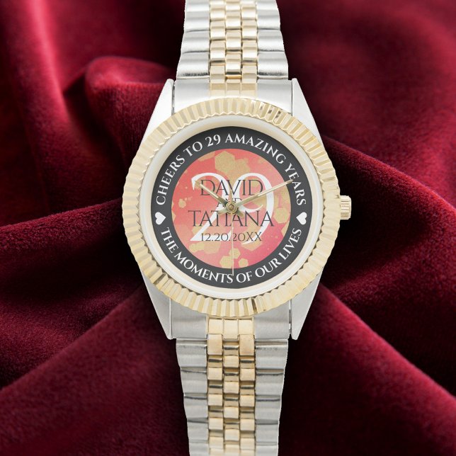 Montre Élégant 29e anniversaire du Mariage Garnet (Elegant 29th Garnet Wedding Anniversary Wristwatch Cover Photo)