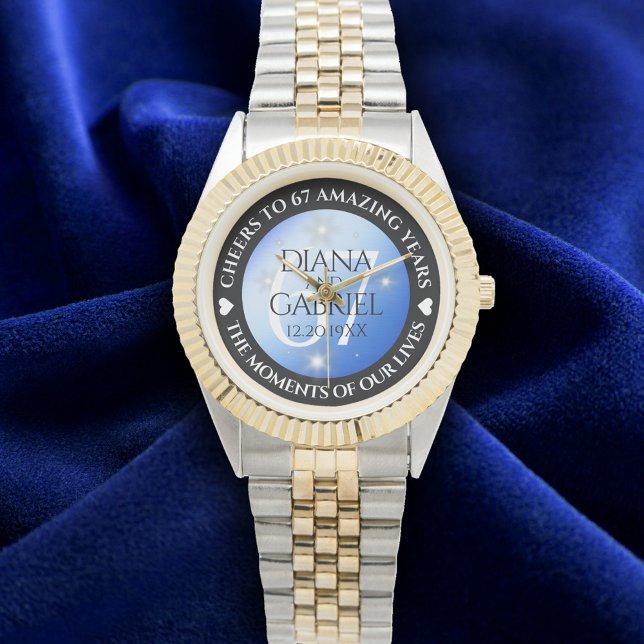 Montre Élégant 67e anniversaire Mariage de Star Sapphire (Elegant 67th Star Sapphire Wedding Anniversary Wristwatch Cover Photo)