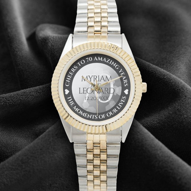 Montre Élégant 70e anniversaire de Mariage Platinum (Elegant 70th Platinum Wedding Anniversary Wristwatch Cover Photo)
