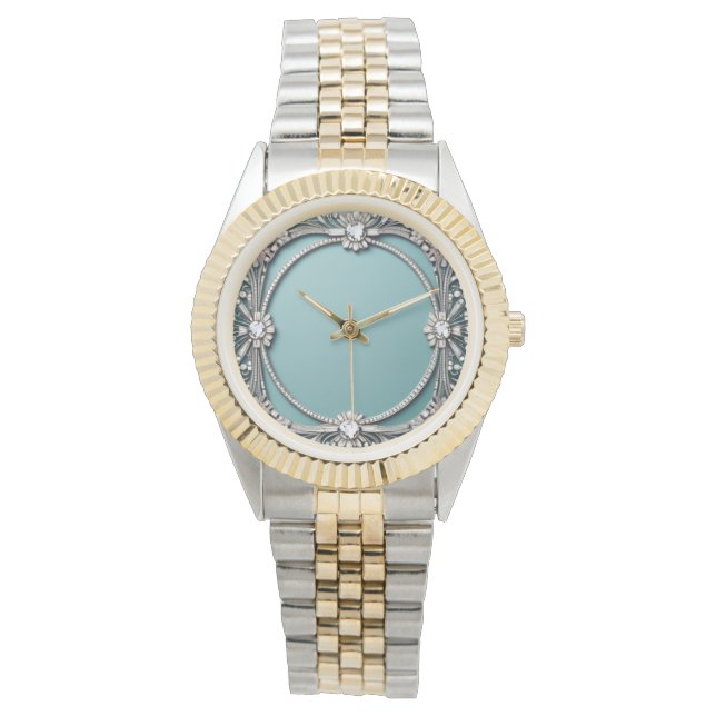 Montre Elegant Blue and Silver eWatch  (devant)