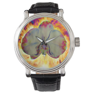 Montre Elégant boho abstrait aquarelle orchidée peinture
