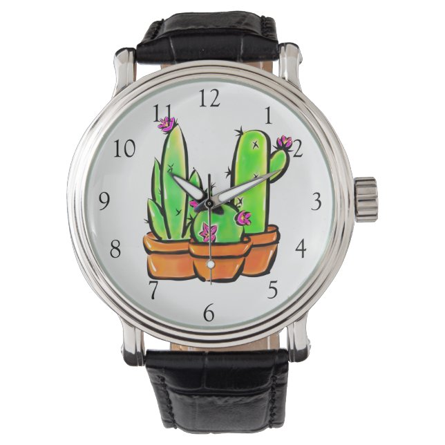 Montre Élégant boho Cactus cactus cactus succulents (devant)