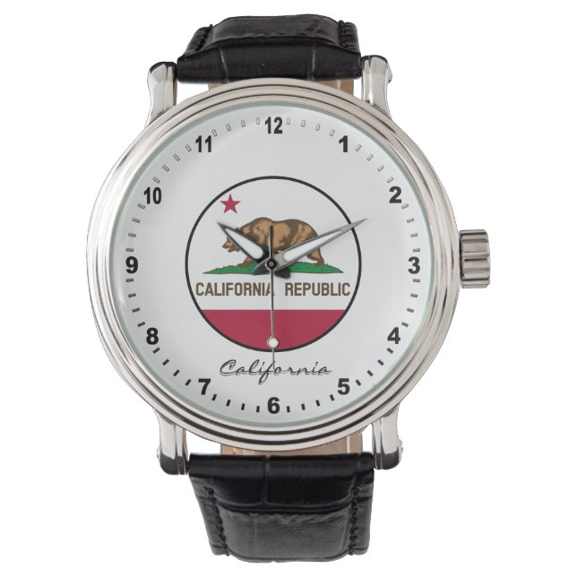 Montre Elegant California Watch & California Flag / USA (devant)