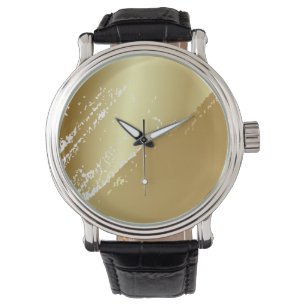 Montre Élégant classique simple or Turquoise hommes