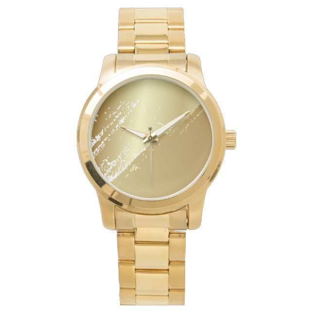 Montre Élégant classique simple or Turquoise hommes (devant)