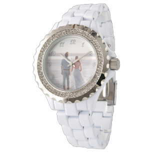 Montre Elégant Cristal Blanc Personnalisable Cadeau Phot