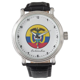Montre Elégant drapeau colombien Watch & colombien