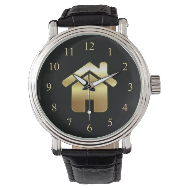 Montre Elegant Gold House Symbole Real Estate Design (devant)