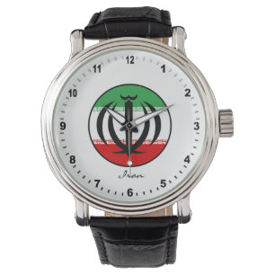 Montre Elégant Iran Watch & Drapeau iranien / Téhéran