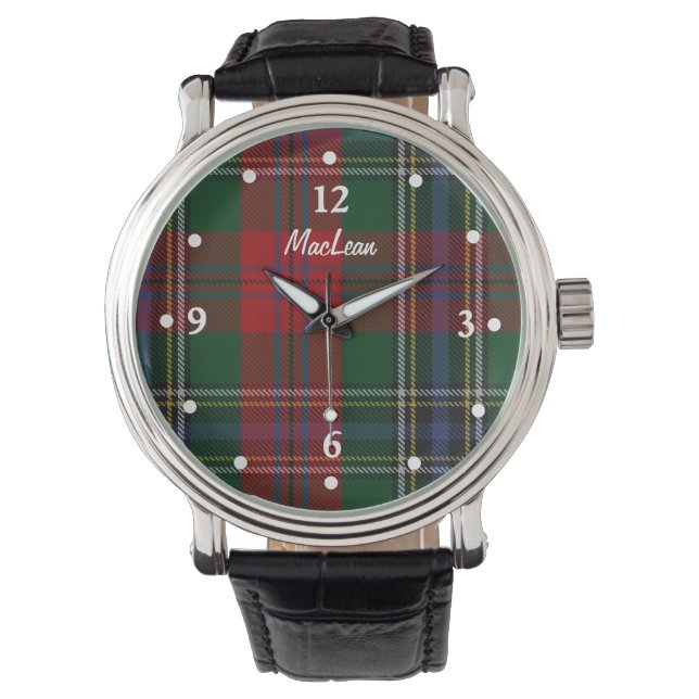 Montre Élégant MacLean Tartan Plaid Faced Custom Watch (devant)