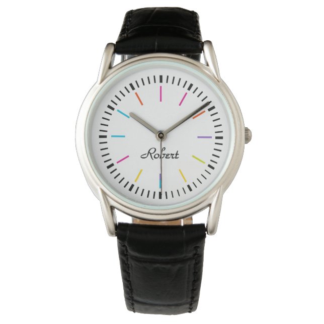 Montre Elégant minimaliste nom personnalisé sur le visage (devant)