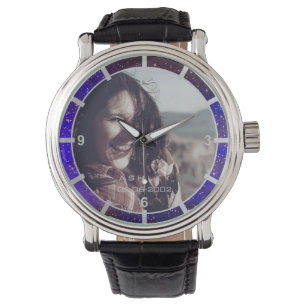 Montre Élégant modèle photo Personnalisé Galaxy Stars