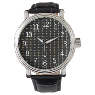 Montre Elégant moderne perles d'or cercles Motif points