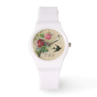 Élégant Monogramme Floral Roses Roses Roses Rose O