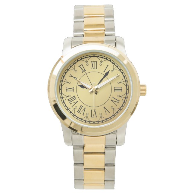 Montre Élégant Monogramme Unisex chiffres romains ton (devant)