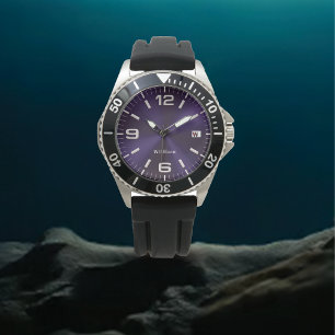 Montre Élégant Monogramme violet brossé métal