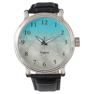 Montre Élégant nombre noir sous-marin photo personnalisée