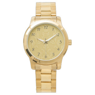 Montre Élégant or clair baroque Damas