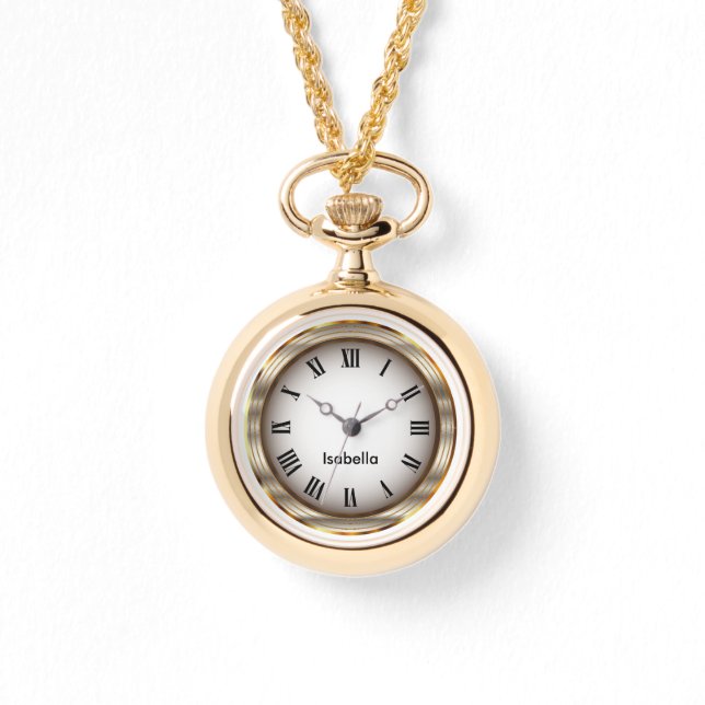 Montre Elégant Or Métallurgique Numéros Romains - Nom do- (Recto)