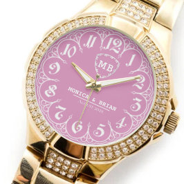 Montre Elegant Personalized Monogram Perfect Gift pink