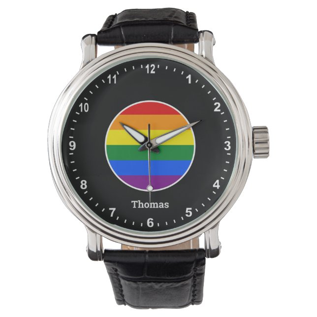 Montre Elégant Rainbow Watch & Rainbow Pride couleurs (devant)