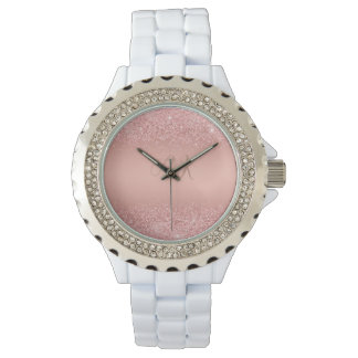 Montre Elegant Rose Gold Luxe Shimmer Monogram