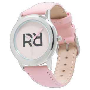 Montre Élégant rose moderne Script Girls Monogramme initi