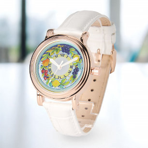 Montre Elégant Vintage Beau Italien Deruta Aquarelle
