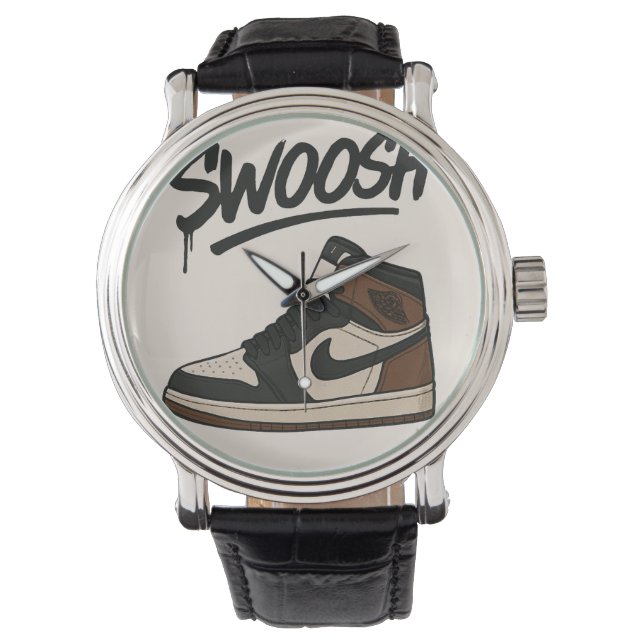 Montre élégante avec Chaussure Smart & "Swoosh" (devant)