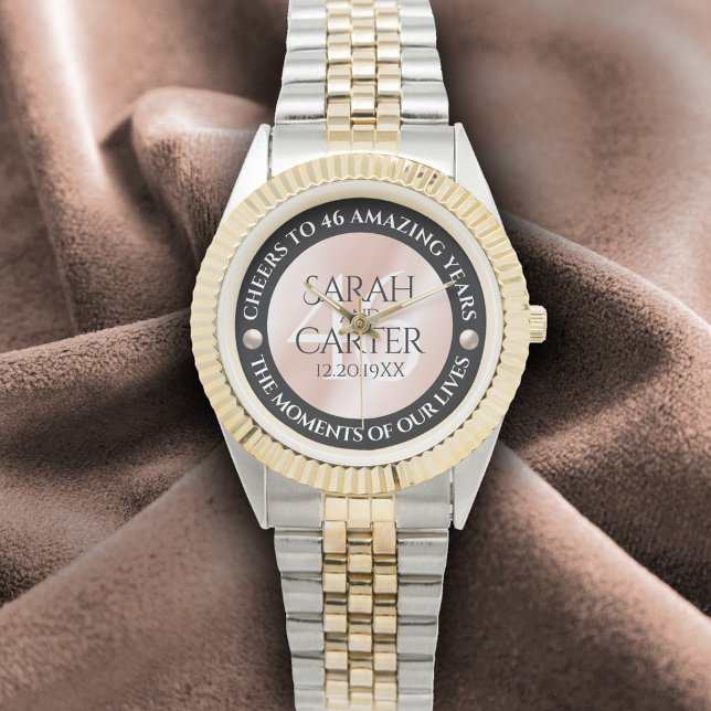 Montre Élégante célébration du 46e anniversaire du Mariag (Elegant 46th Pearl Wedding Anniversary Wristwatch Cover Photo)